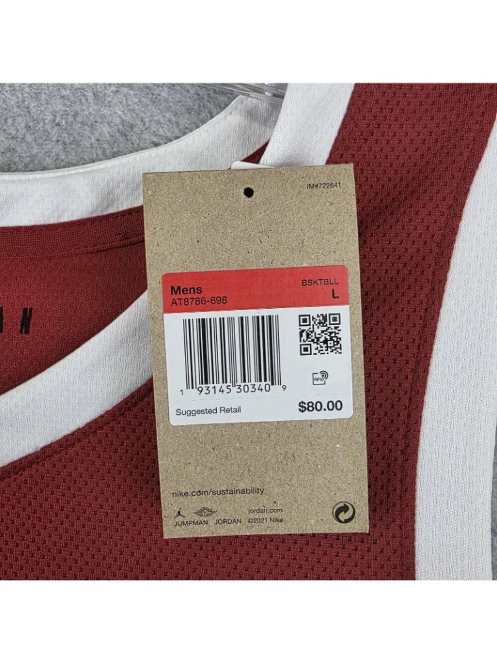 Jordan Oklahoma Sooners #1 Jersey Mens L Red Dri-FIT Basketball NCAA NWT